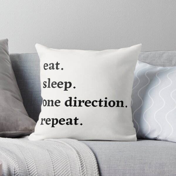 eat. sleep. one direction. repeat. - Cute One Direction merch Throw Pillow RB1711 product Offical onedirection Merch